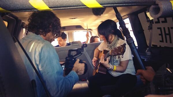 blogotheque's tweet photo. Oh oh, we just hacked @FeedTheBeat's van to shoot a Take Away Show with the awesome @hospitalityband #sxsw2014 http://t.co/mPlsGM1LRH