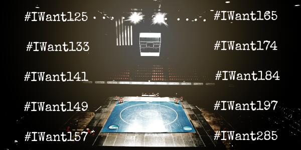 Which weight class do you think should go last in the 2014 NCAA DI Wrestling Championships finals? Use #IWant___.