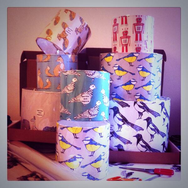 Made so many @marthaandhepsie lampshades today in preparation for our #wintergardenpopup starting Monday- exciting!