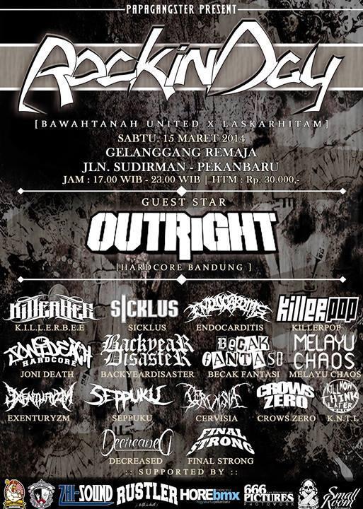 ROCK IN DAY !! SABTU , 15 MARET 2014 DI : GELANGGANG REMAJA (JLN. SUDIRMAN)- PEKANBARU CC: <a href="/gigsmedia/">IG : gigsmedia</a> <a href="/Promosi_Indie/">IG: PromoMusikIndie</a>