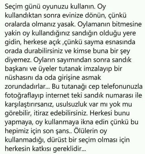 Kopyalayalim,paylasalim,elden ele dagitalim! agizlarindan tukuruk sacarak 30 Mart demeleri normal degil! Son sansimiz
