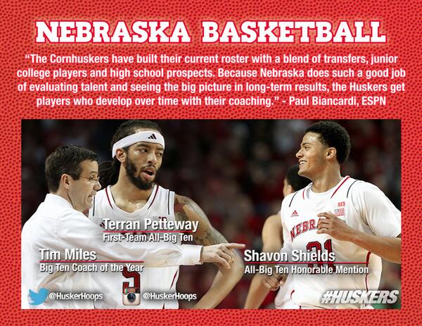 HuskerMBB's tweet photo. . @PaulBiancardi on @CoachMiles and #Nebrasketball http://t.co/I6LYXgQaXt