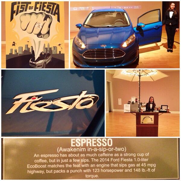 Cappuccino Man California and Latte Lady Sosie helped Ford celebrate their new small and mighty Ford Feista in Irvine