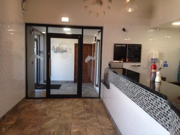 The shop: spacious, clean and ready to serve the very best in fish and chips. Fresh fish service too.