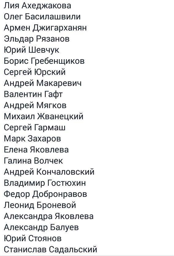 Деятели культуры России, кто поддержал украинцев