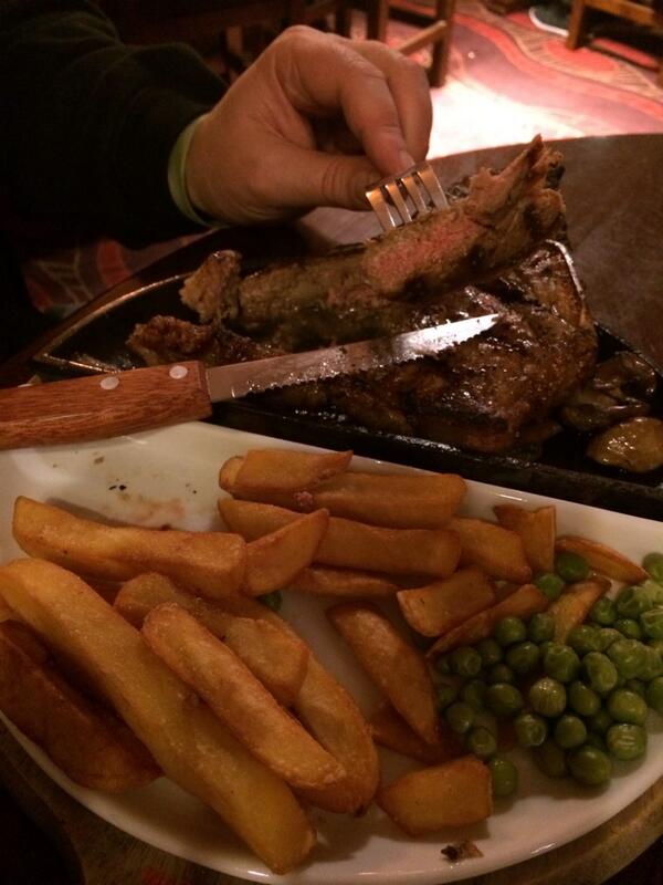 We have been out for tea #flaming grill #chorley , I won a free steak through their Facebook ( hubby's steak)