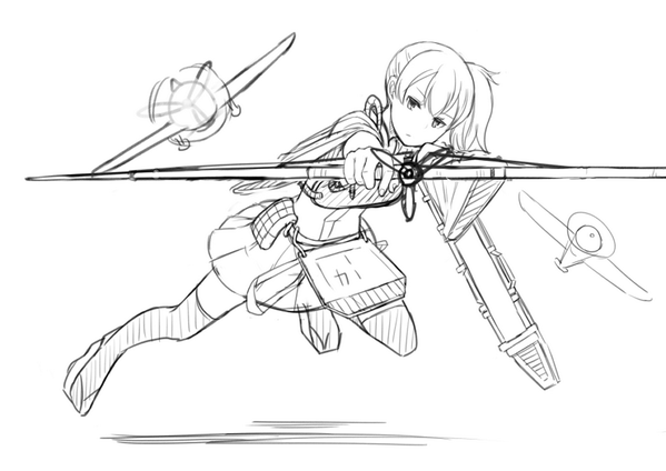 途中だけど配信で描いてた加賀さん 