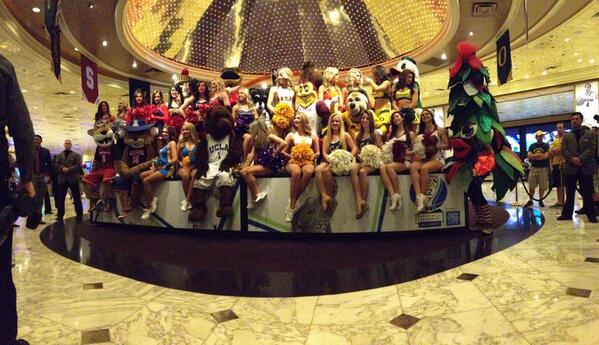 pac12's tweet image. Behold - the mascots of the Pac-12 at the @MGMGrand!