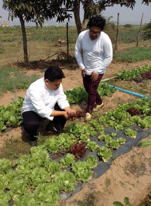 MalisRestaurant's tweet photo. Master Chef Luu Meng and a New York Times Journalist visit the Amarak Organic Garden #restaurantphnompenh http://t.co/Yf5Pnfs7eI