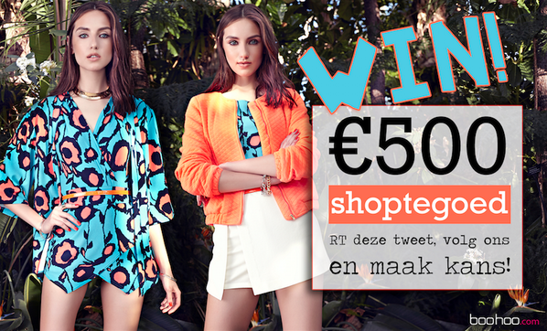 #WIN! Bij 10.000 volgers verloten wij maar liefst €500,- SHOPGELD! Volg ons en #RT dit bericht om kans te maken!