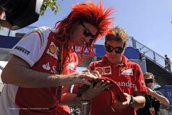 Ferrarikid1's tweet photo. Thank you @alo_oficial I will never forget this!!! #SFMembers @InsideFerrari #FerrariAUSGP http://t.co/90KtMNR60M