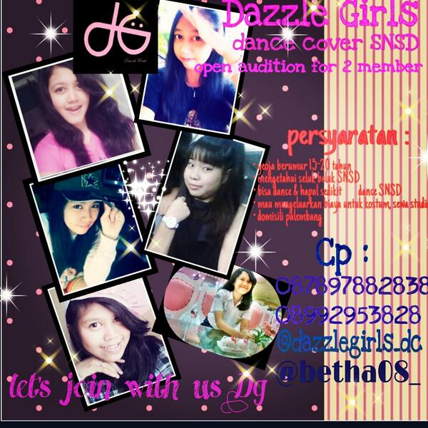Dazzle girls open reqiutment for 2 position...
Let's join with us DG