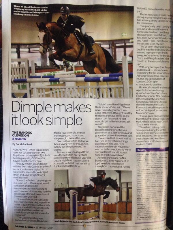 Thanks <a href="/horseandhound/">Horse & Hound</a> for my biggest picture and write up yet in today magazine #exciting #showjumping #lovemyhorses