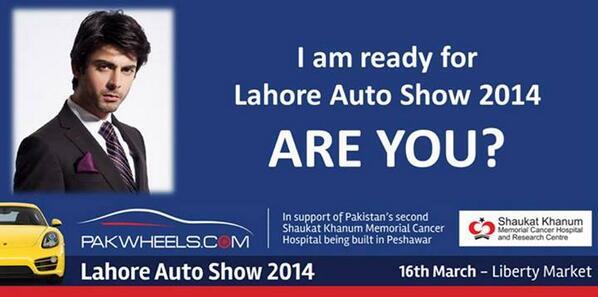 Pak_Fashion's tweet photo. Lahore you ready? Come and meet #FawadKhan at #LahoreAutoShow2014. Book tickets now! http://t.co/9dxC0VWh11