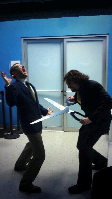 AndroidDiMatteo's tweet image. Who can resist messing with ceremonial scissors?