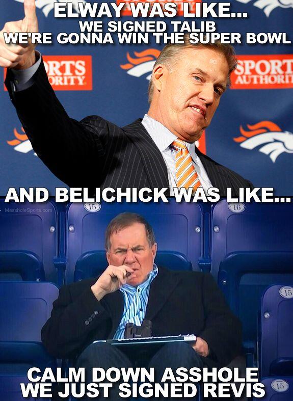 MassholeSports's tweet photo. So, here's a summary of what happened yesterday #Patriots #Broncos #Revis http://t.co/3ZqLPSeydE