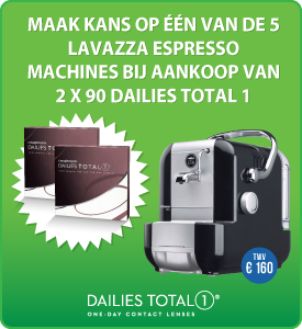 LensBestel's tweet photo. Maak kans op een Lavazza espressomachine bij aankoop van 2 x Dailies Total 1 90PK - http://t.co/7nvyOed5MG http://t.co/ABoVshNFP4