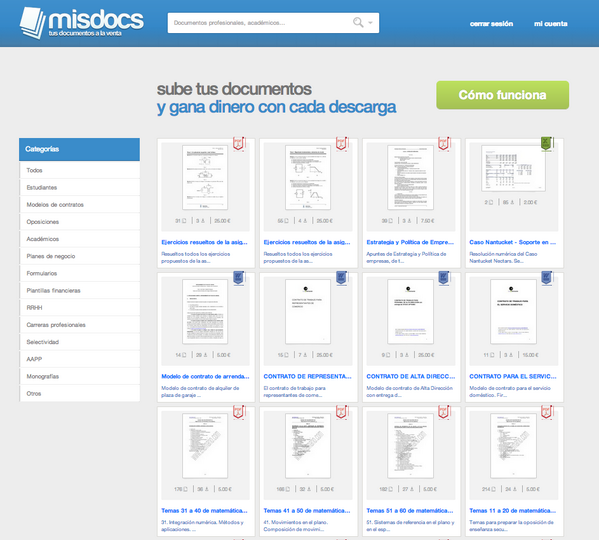 ¡Sube tus documentos y gana dinero con cada descarga! #Misdocs
