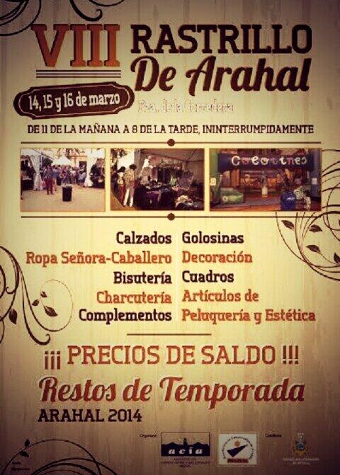 Confirmamos nuestra asistencia al octavo rastrillo de Arahal, ¡os esperamos!