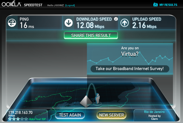 jgdiniz's tweet image. @NEToficial Péssima qualidade da entrega da #BandalargaVirtua #NEToficial #NETatende. Pago 30Mbps e recebo 12Mbps