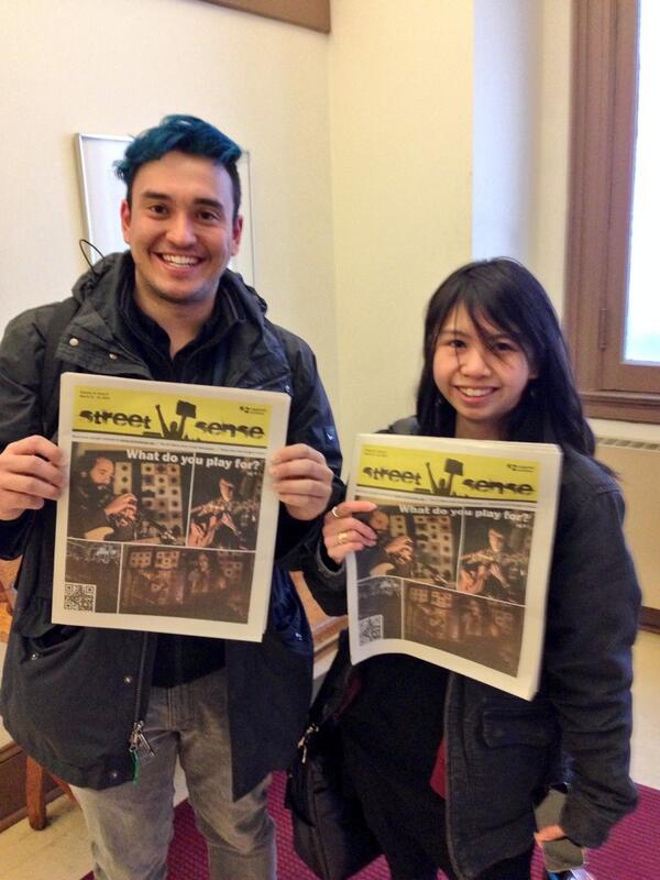 iamthegeorgeman's tweet photo. @cvillondo and I with new copies of @streetsensedc ! The cover story bl features our benefit concert! Thx @ArtGuero ! http://t.co/yqyg5R6sx7