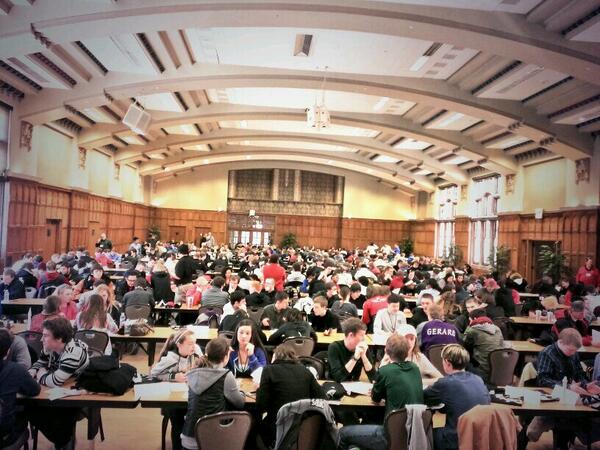 PSEFPurdue's tweet photo. South Ballroom is buzzing with excitement as the students plan out their designs #EXPO2014 #PurdueEngineering #PSEF http://t.co/NrlnaAuKG4