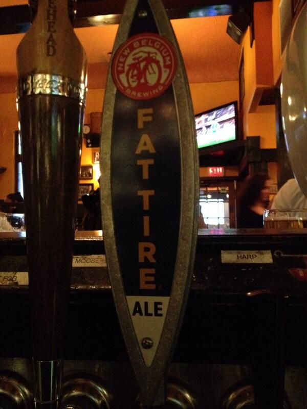 roseandcrownyyc's tweet photo. The crew from Fat Tire are here enjoying a great pint! @roseandcrownyyc @horizonbeers http://t.co/1B2nrWOh9N