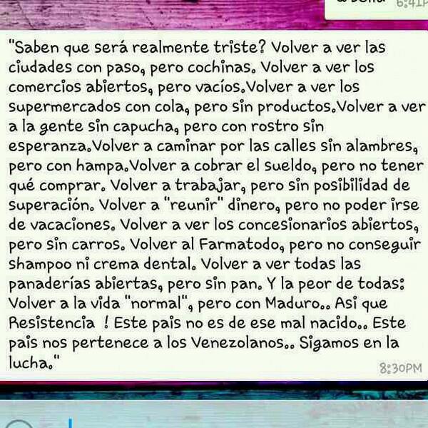 yesib's tweet photo. #SOSVenezuela #DictaduraVE #ElQueSeCansaPierde http://t.co/rxSlVYiMpL