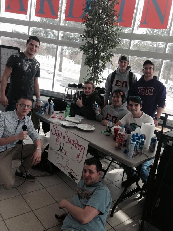 svsugreeks's tweet photo. ACE Project is in full swing...Come out and support the men of @SigmaPiSVSU. #greekUNTIY #SVSU http://t.co/QxbZwQrRmZ