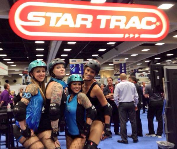 SDDerbyUnited's tweet photo. Catch the San Diego Derby Dolls at #Startrac for the Health and fitness convention today! #rollerderby http://t.co/x6L4jKRFhu