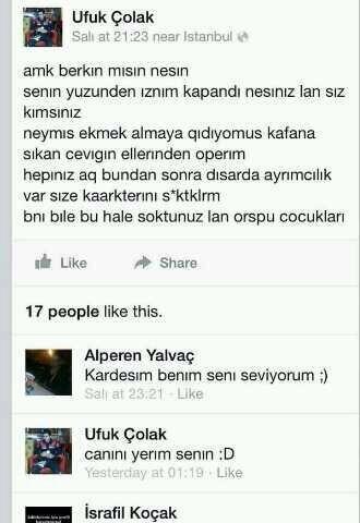 Bulun su orospunun cocugunu ekleyin ! Ölmüse küfür ediyor , onun dirisini s.kecekler haberi yok :@