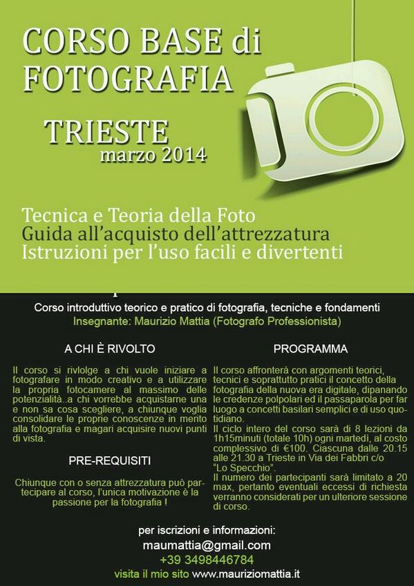 MM_Photographer's tweet photo. corso base di Fotografia. .a Ts Ud Go Pn !!! http://t.co/E2hX0cvbME