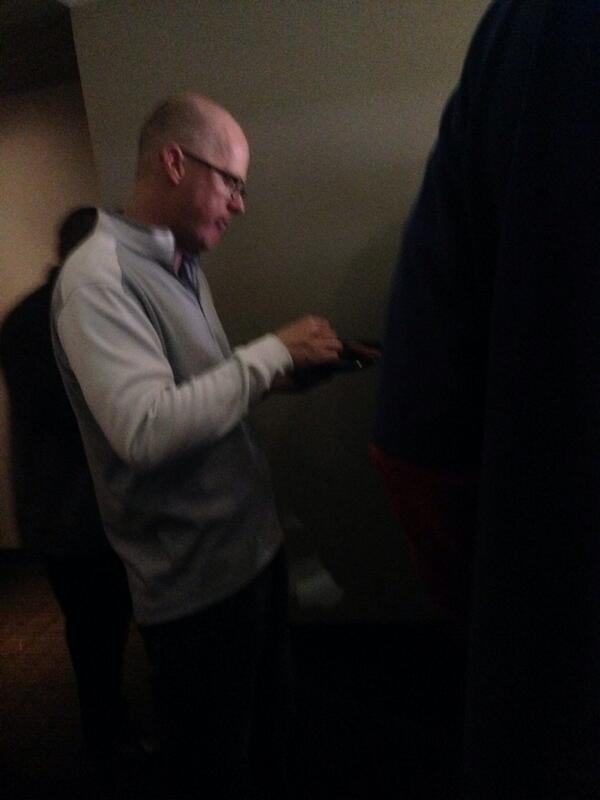 Botwc's tweet photo. @notthefakeSVP Enjoying some nachos at the Big 12 Tourney with SVP #suitelife http://t.co/AAXQcp0q62