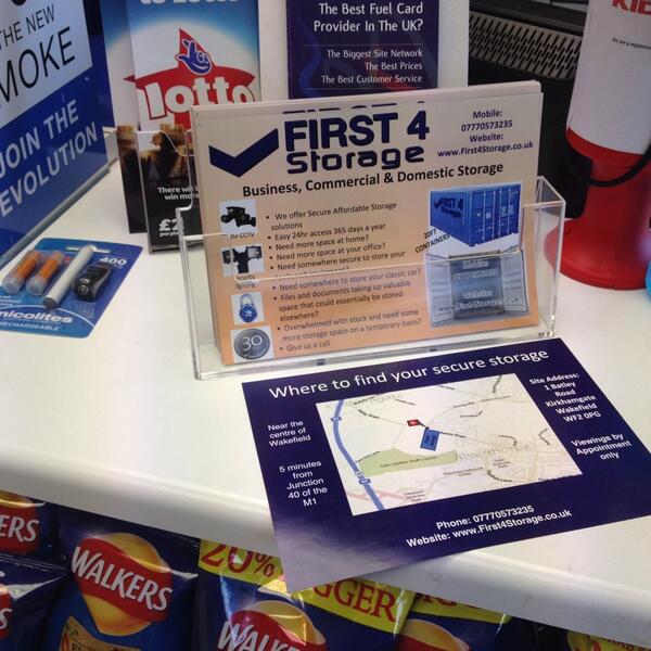 First4Storage's tweet image. Business,Commercial&amp;amp;Domestic Storage.Leaflets displayed@ local business we helped2Store ther paperwrk #wakefieldhour