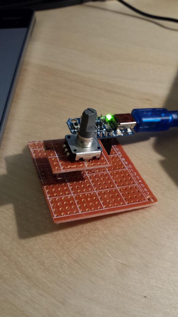 RaspPiProjects's tweet image. Loving my Adafruit trinket volume knob to pieces. All I need now is a nice case/enclosure :)