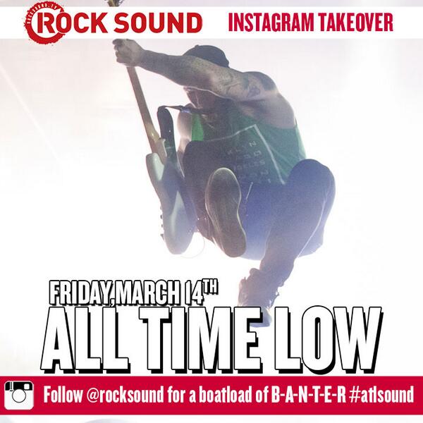 AllTimeLow's tweet photo. We're taking over @rocksound's Instagram account tomorrow! Be sure to follow them: http://t.co/9tM51w1NZw #ATLsound http://t.co/RKOqo6J5d6