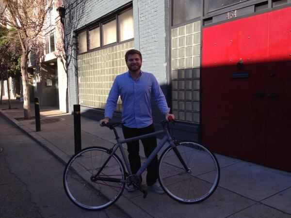 Qarmic's tweet photo. It's @mlz, Founder of @thumbtack, and the newest happy customer and his 'new' Qarmic Cycles! http://t.co/IgSUhQyMlh