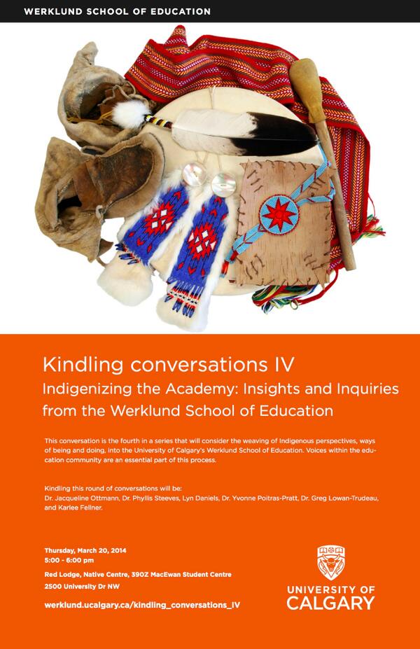 kindlingconvo's tweet photo. Please join us for our next #kindlingconvo event!! March 20, 5pm at the Red Lodge, U of C Native Student Centre! http://t.co/inLejL39te