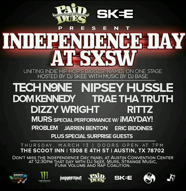 TechN9ne's tweet photo. Tonight @ The Scoot Inn! Come thru! #SMXSW @PAIDDUES @djskee http://t.co/gCc1ASQjMa