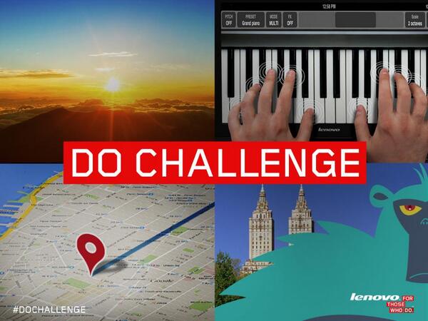 Lenovo's tweet image. PRESENTING #DOCHALLENGE, your special invitation to get up off the couch. Learn more: lnv.gy/1iGCsIh