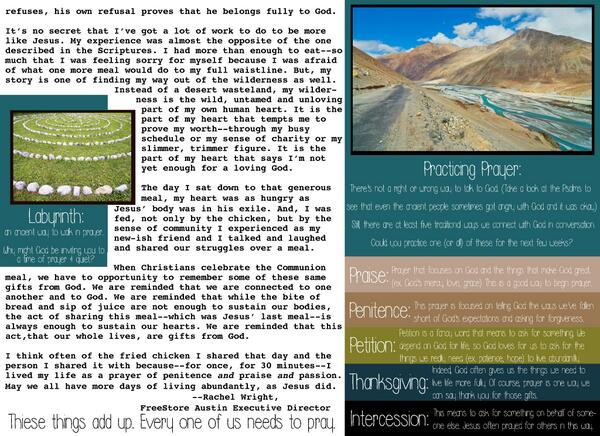 FreeStoreAustin's tweet image. Where is your wilderness? Read more in the weekly Lenten reading from @FreeStoreAustin . Page 3 of 3