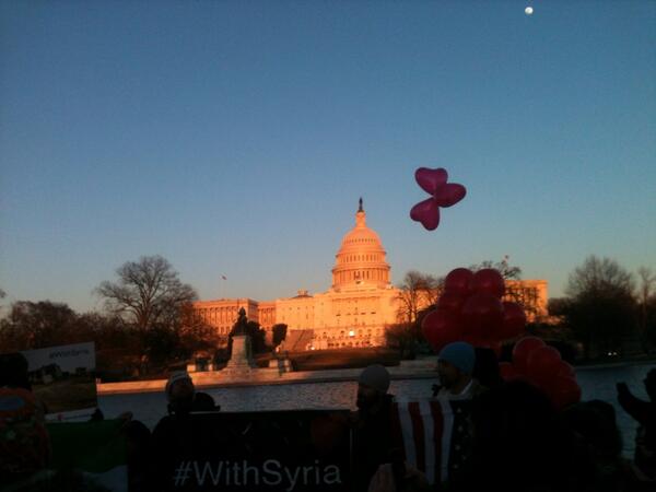 Vigil held near the US Capitol Building in Washington, DC (Photo via @InterActionOrg on Twitter)