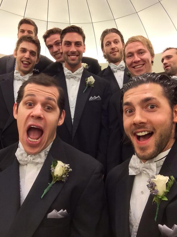penguins's tweet photo. When in tuxes... #PenguinsSelfie http://t.co/ZdT0xhcMxt