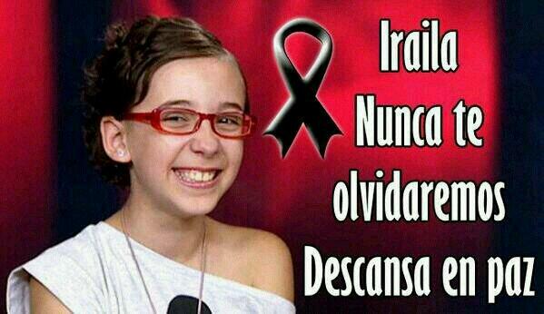 EsJessicaxula's tweet photo. @Iraila_LaVoz lo siento #IrailaSiempreEnNuestrosCorazones http://t.co/WHh9M0iXYy