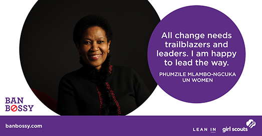 UN_Women's tweet photo. We pledge to #banbossy &amp;join @sherylsandberg @LeanInOrg @GirlScouts @FLOTUS @Beyonce &amp;more! http://t.co/I2xWlj88bh http://t.co/8bPdvIC0Mq