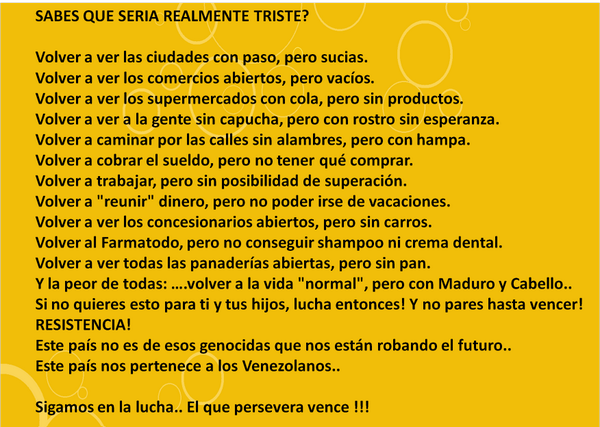 Yogerusech's tweet photo. Esto si sería triste... #VENEZUELA #ConcluLecheria 

DIFUNDAN http://t.co/BJLIuARaRz