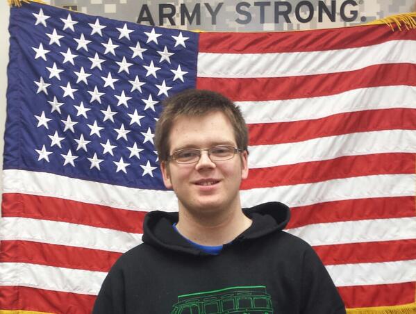 Congrats to PVT Max Cooper from #KeeneHighSchool <a href="/KeeneSchools/">KSD</a> who #enlisted today for #Army MOS 89D EOD Specialist!