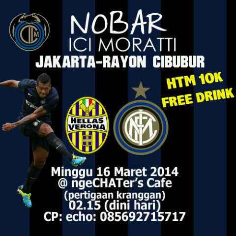 #forzainter RT <a href="/FachryZone/">Fachry Attamimi</a>: Nobar Hellas Verona VS INTER brg <a href="/ICI_Cibubur/">ICI CIBUBUR-JAKARTA</a> ,#Amala #ForzaINTER