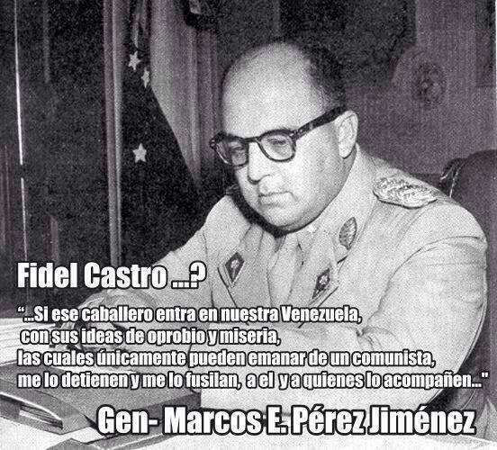 AnonsVenezuela's tweet photo. Lo que pensaba Marcos Perez Jimenez de Fidel. http://t.co/LCWsHiWt3r