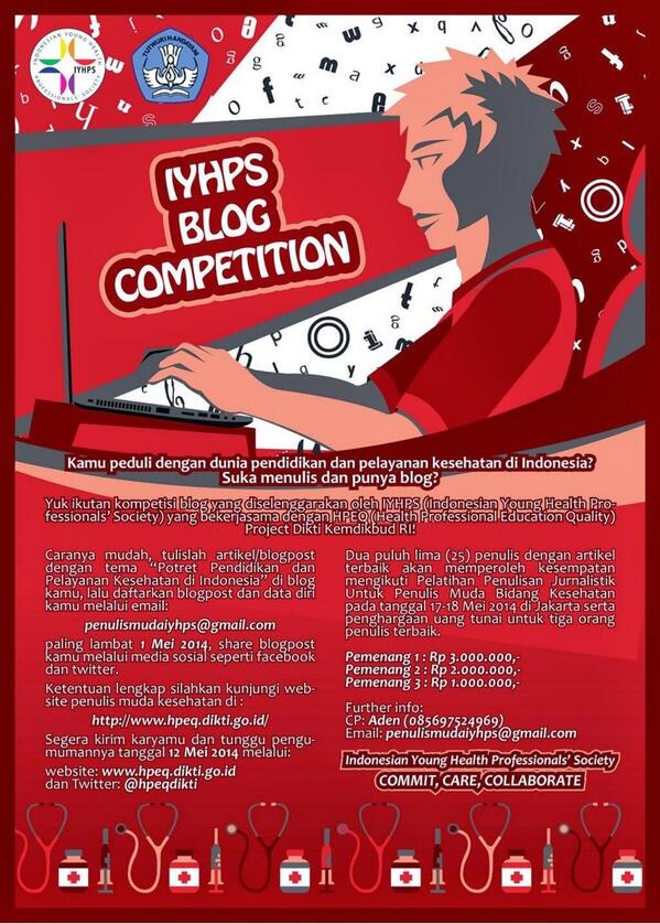 Mahasiswa kesehatan yuk ikut >> KOMPETISI BLOG KESEHATAN IYHPS-HPEQ DIKTI synapse.or.id/2014/03/kompet…
